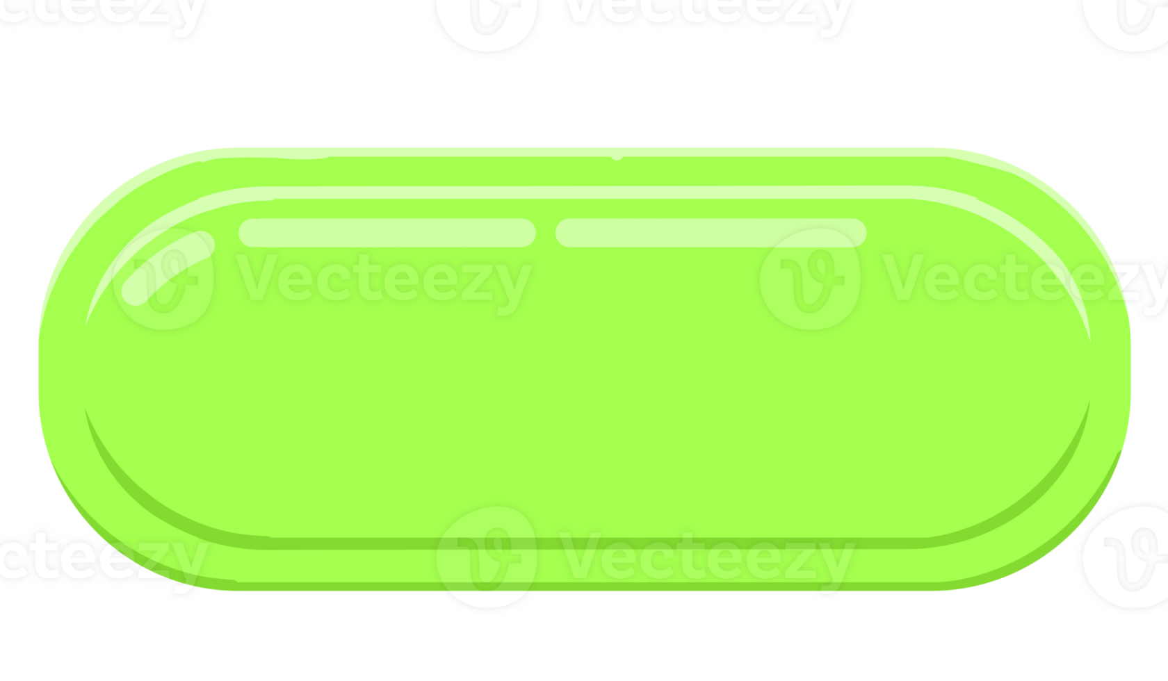 Green Glossy Rounded Rectangle Pill Shape Button png