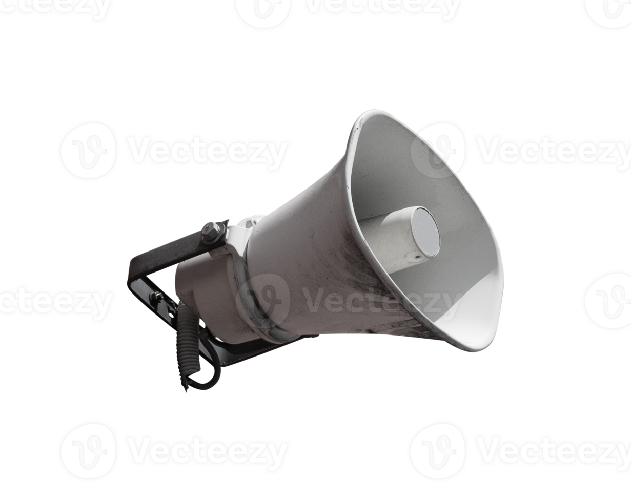 rusty white megaphone isolated element png