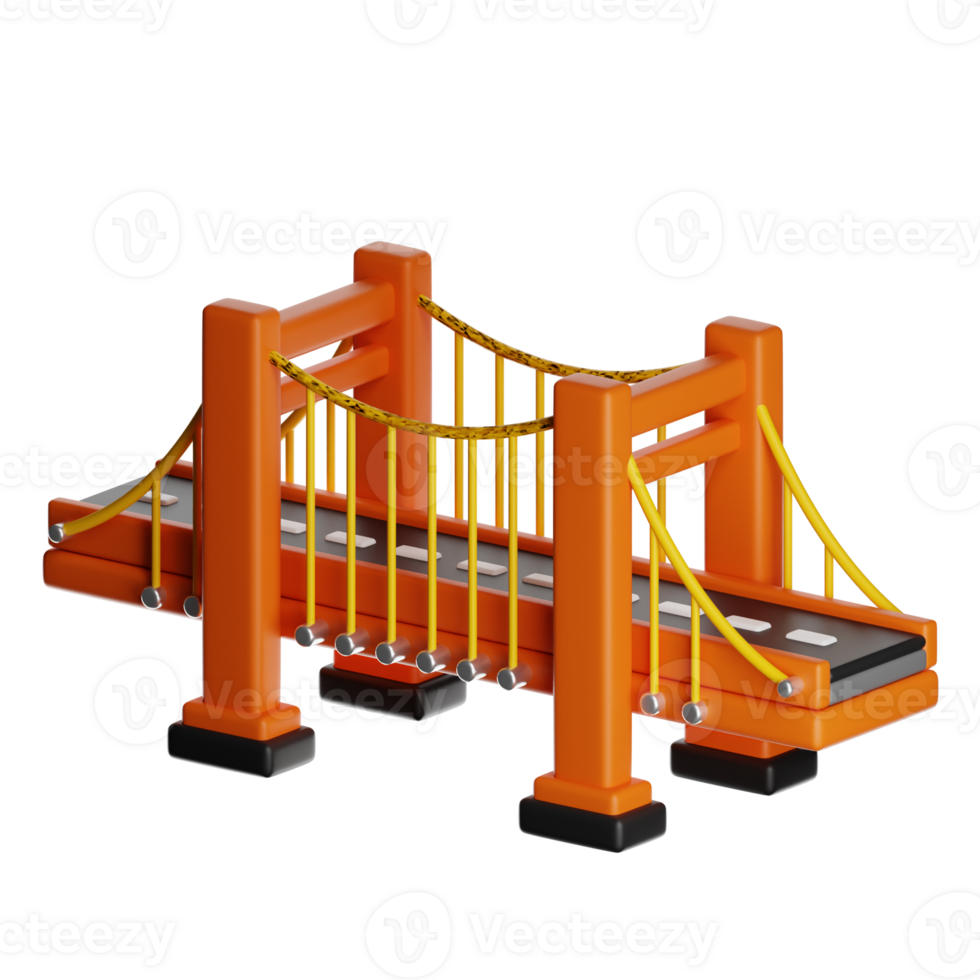 Colorful bridge illustration design png