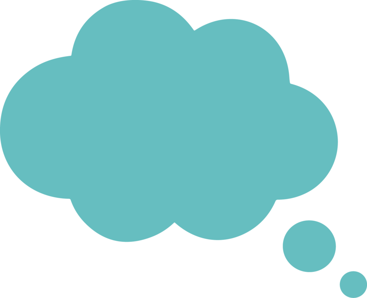 A blue speech bubble with a thought bubble png