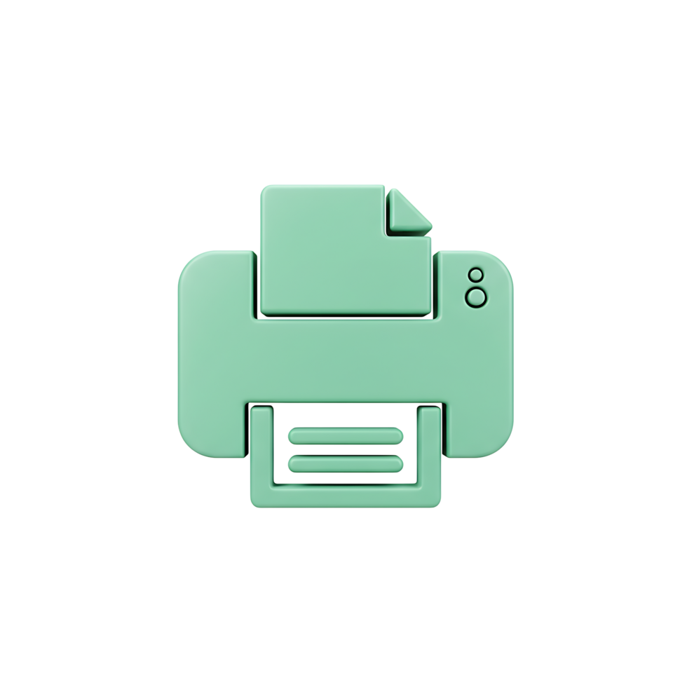 Light Green 3D Printer Icon - Perfect for Printing, Document, and Office Concepts png