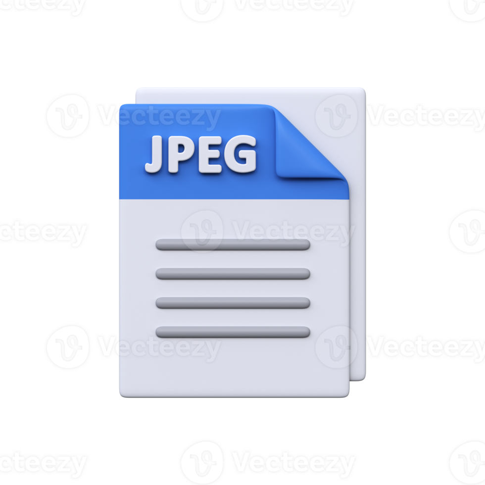 JPEG file, format, 3D icon. Image format for photos, web graphics, and compressed digital visuals. png