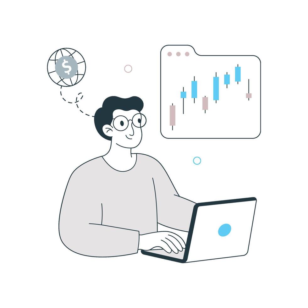 Candlestick Chart Illustration. EPS 10 File vector