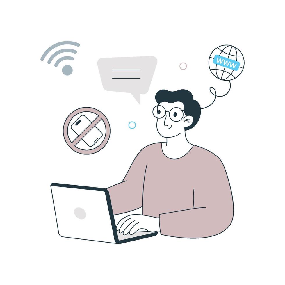 Reduce Internet Browsing illustration. EPS 10 File vector