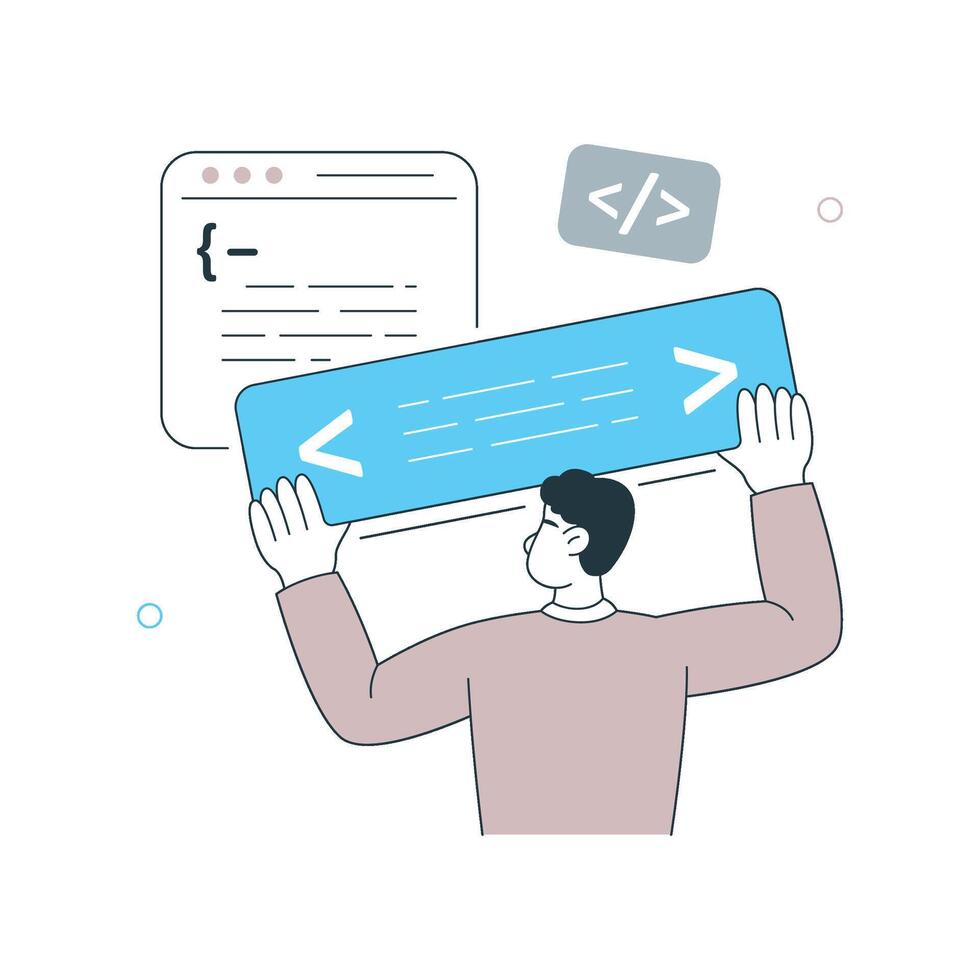 Coder Illustration. EPS 10 File vector