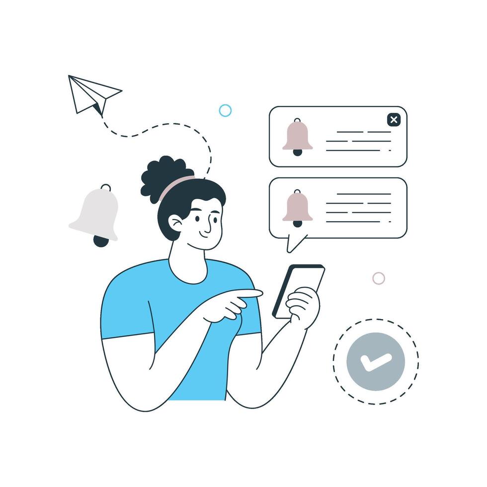 Mobile Notification Illustration. EPS 10 File vector