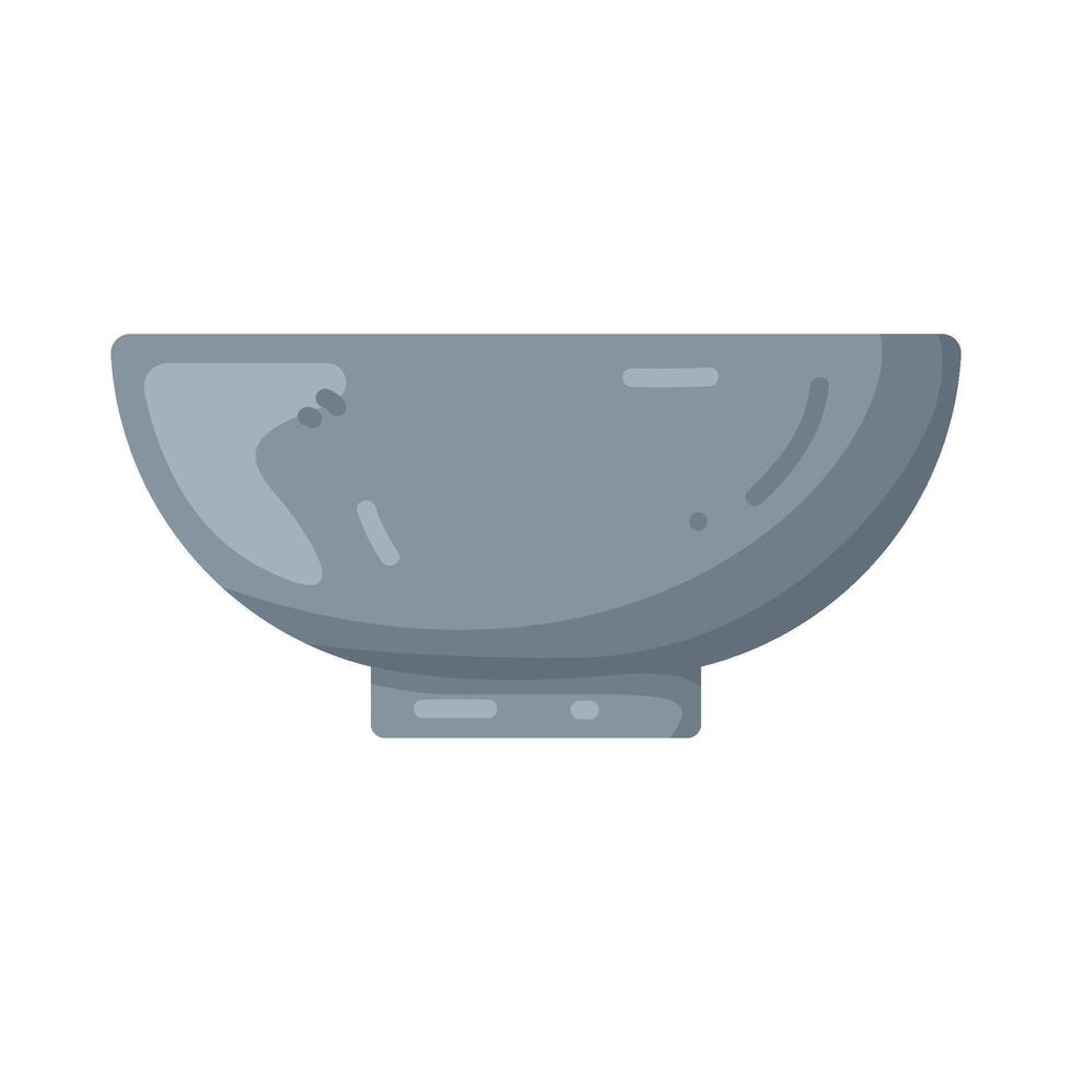 Illustration of an Empty Gray Bowl vector