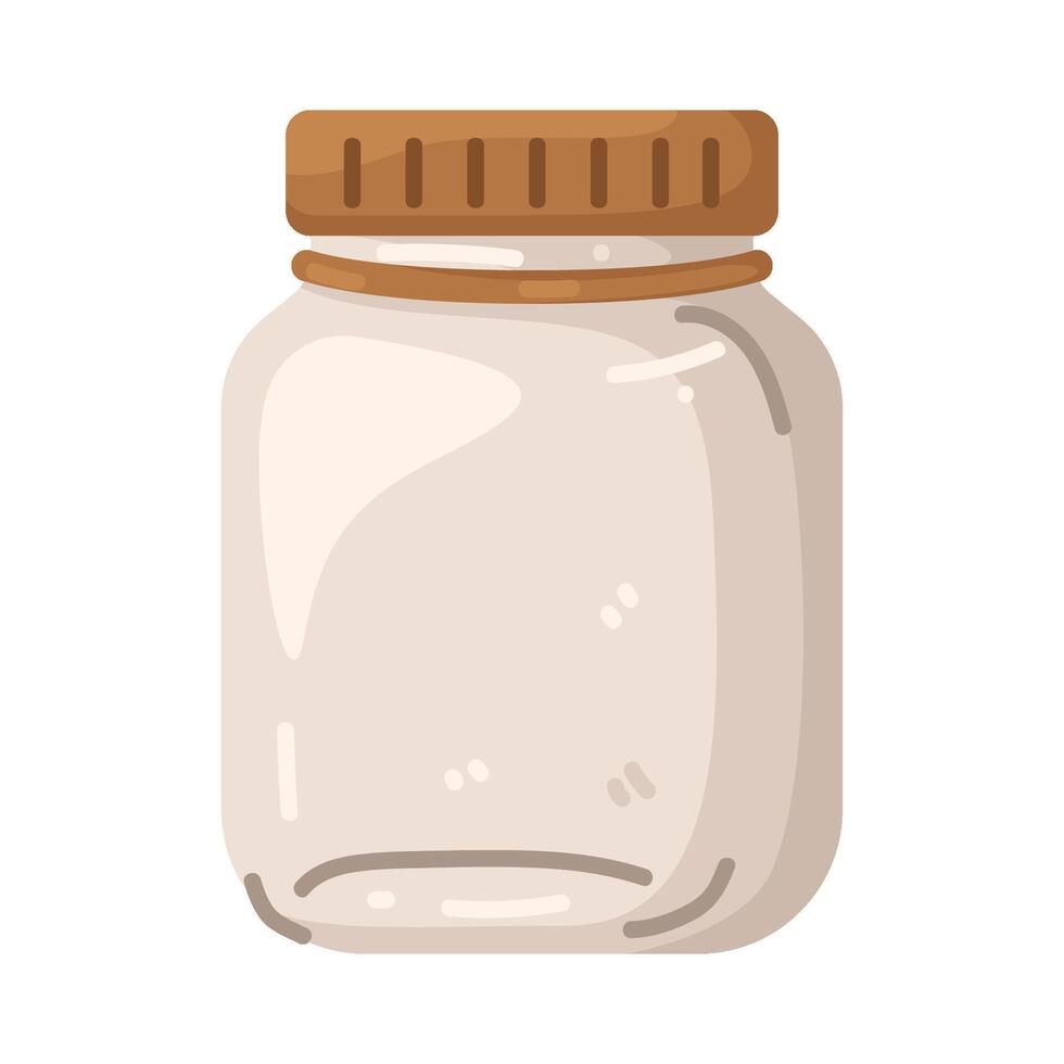 Illustration of an Empty Glass Jar vector