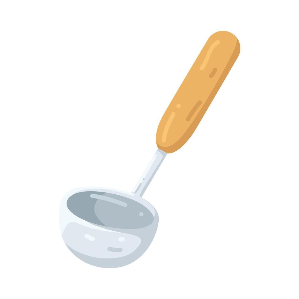 Illustration of a Ladle with Wooden Handle vector
