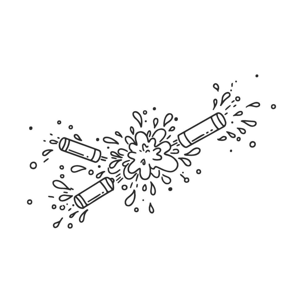 Illustrated celebration of firecrackers exploding with dynamic energetic lines and bursts of light vector