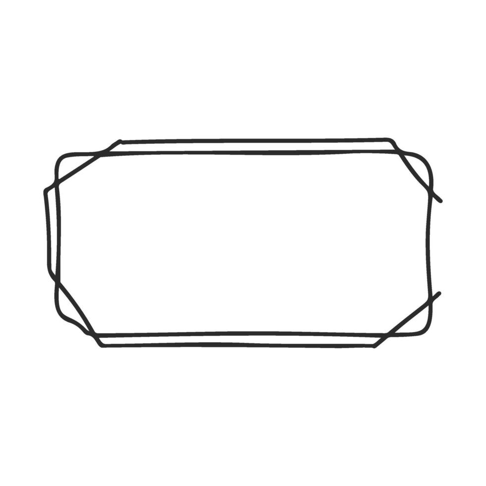 Geometric wireframe rectangle outline with minimalist design vector