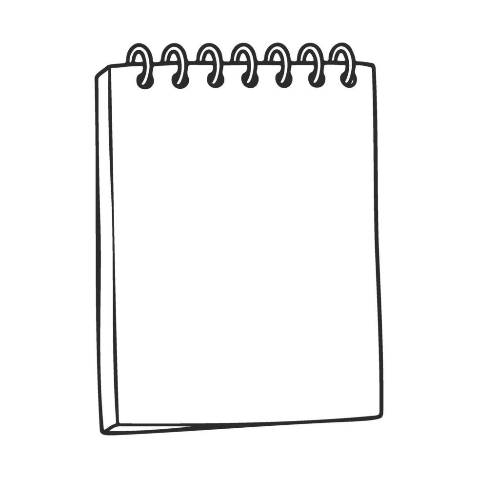 Spiral notebook with blank pages for notes and sketches vector