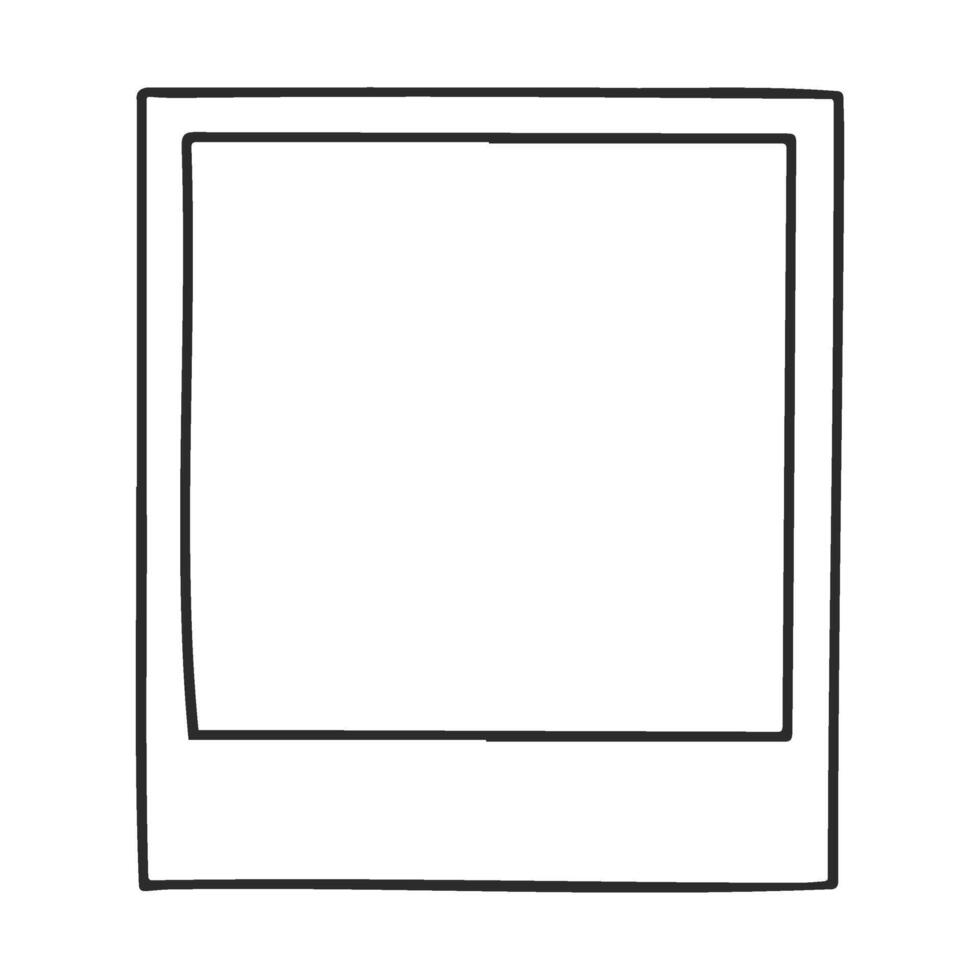 Hand drawnempty instant photo frame with blank space for custom content vector