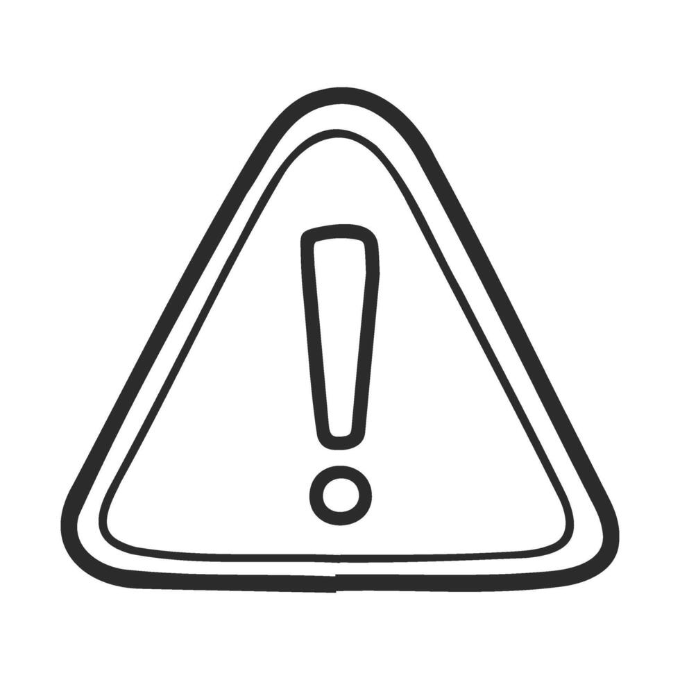 Warning sign with exclamation mark on triangular background vector