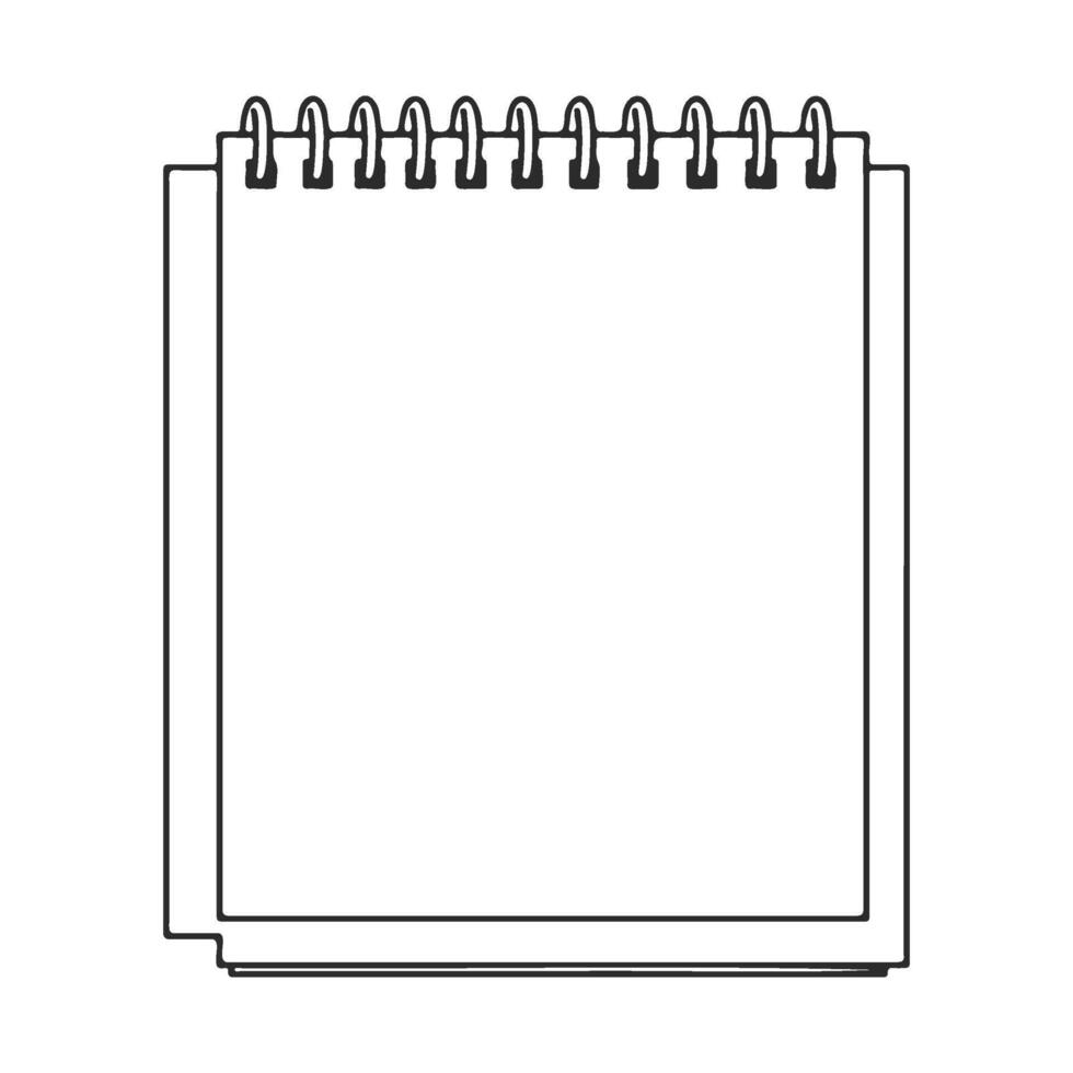 Blank spiral notebook with open pages and wire binding vector