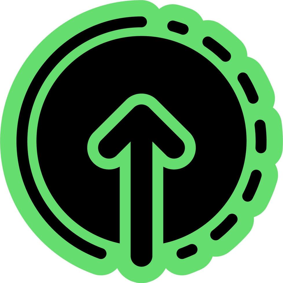 uno hacer clic subir línea color icono vector