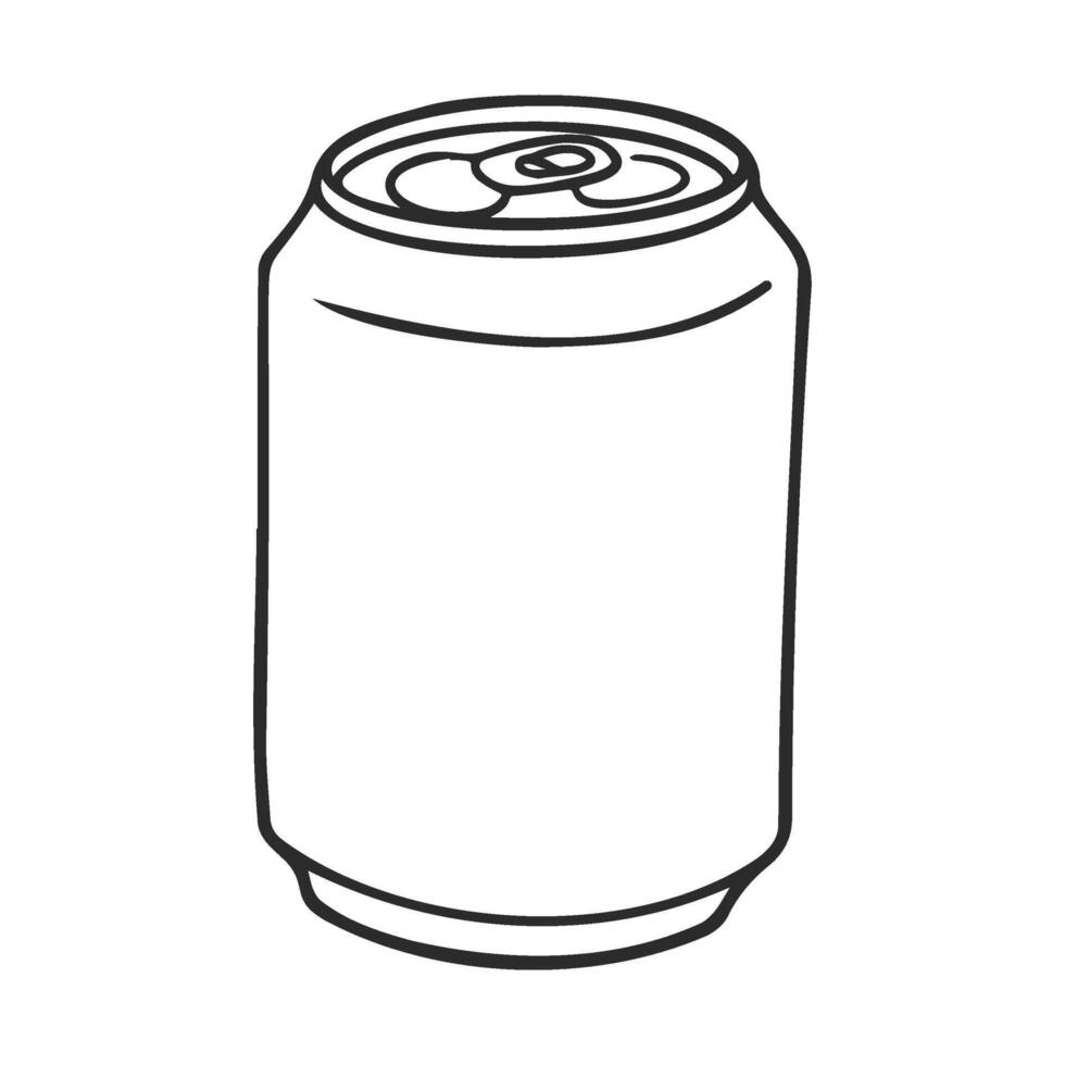 Outline sketch of a soda can drawing vector