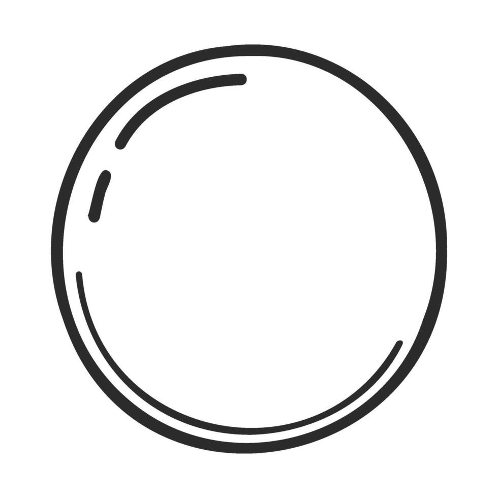 Simple black and white circle line drawing with clean design vector