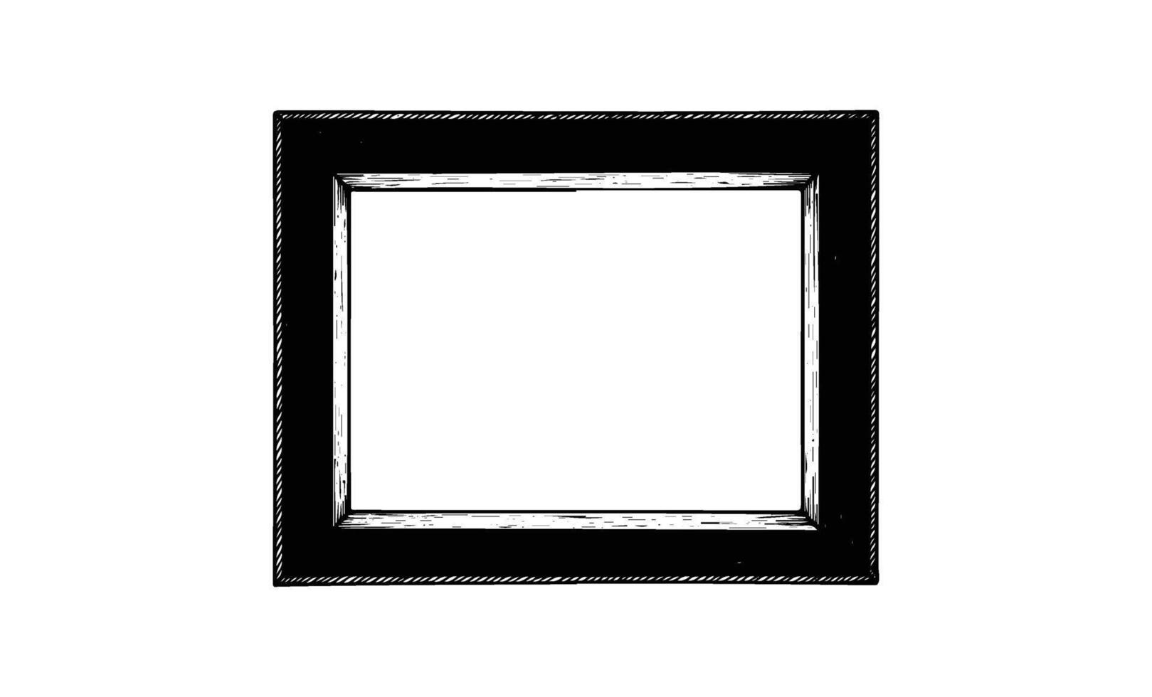 Intricate black and white rectangular frame with textured design vector