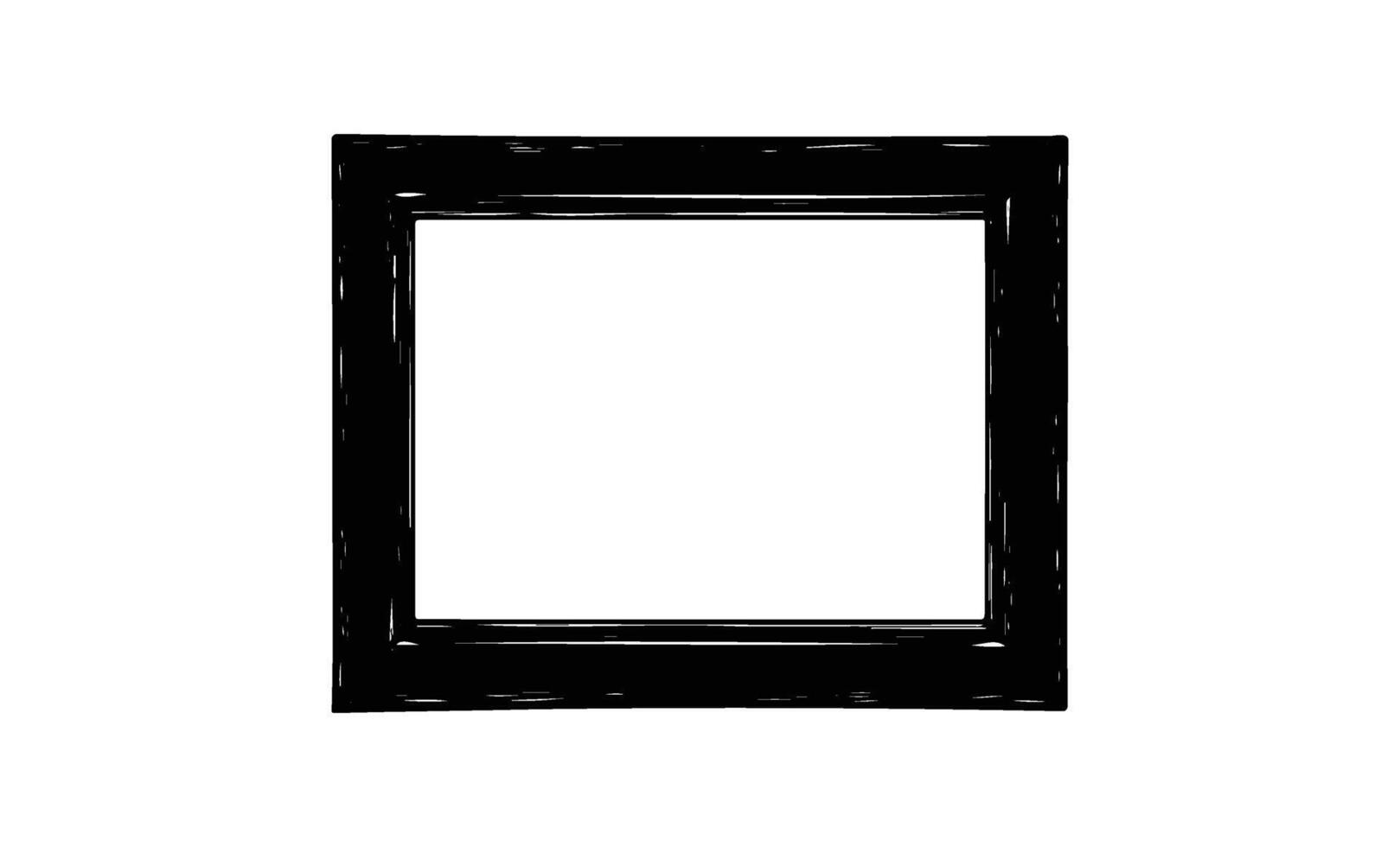Empty ornate black frame isolated on white background vector