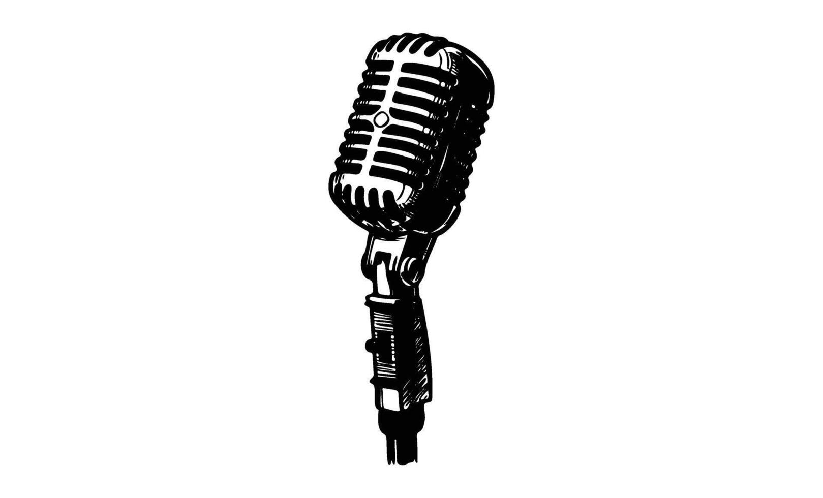 Retro microphone on white background for music and broadcasting themes vector