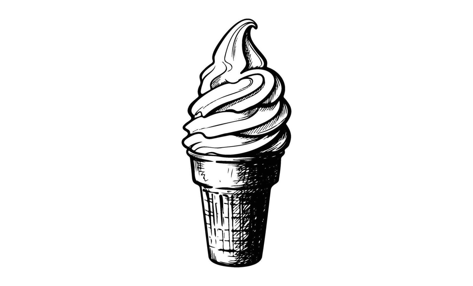腸の絵(モノクロ)1110作 Page 2 | Ice Cream Cone Black And White Vector Art, Icons