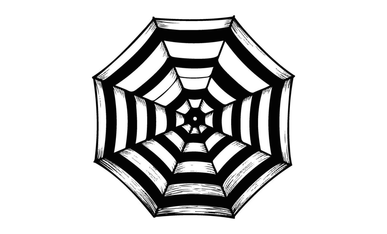 Abstract black and white geometric spider web design vector