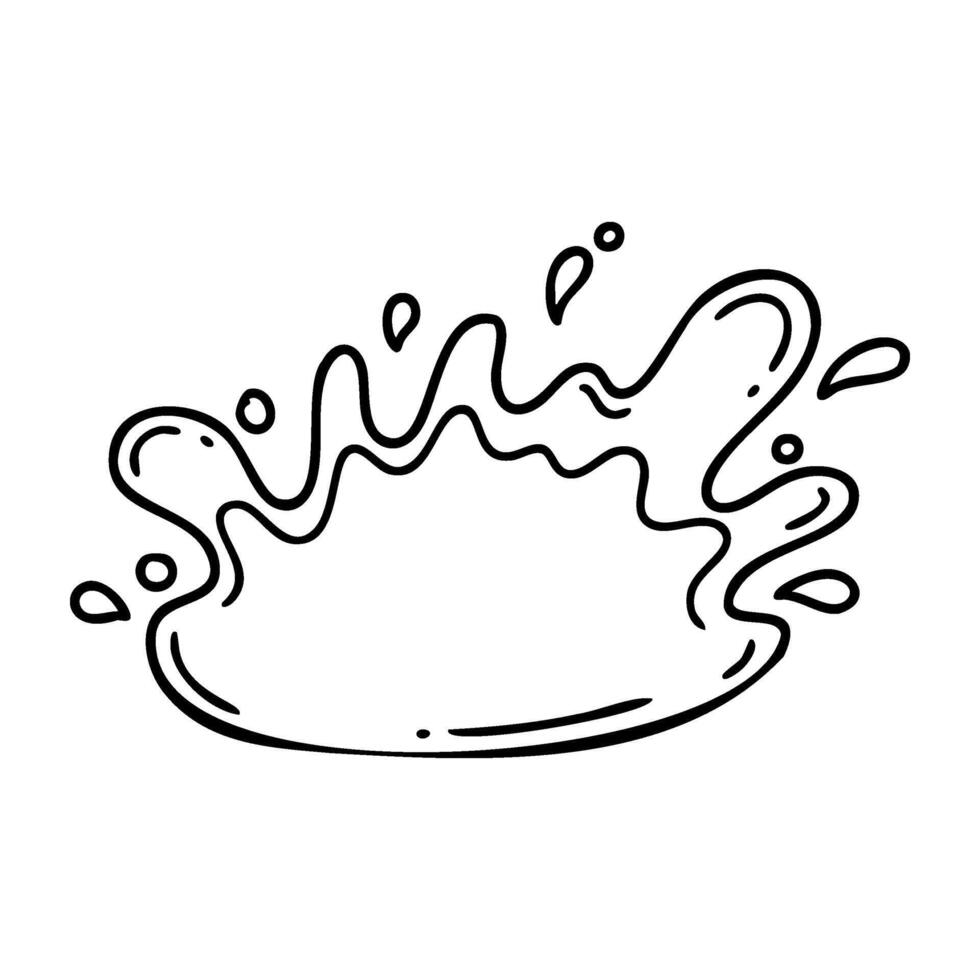 Black and white splash line art design with abstract water drop pattern vector