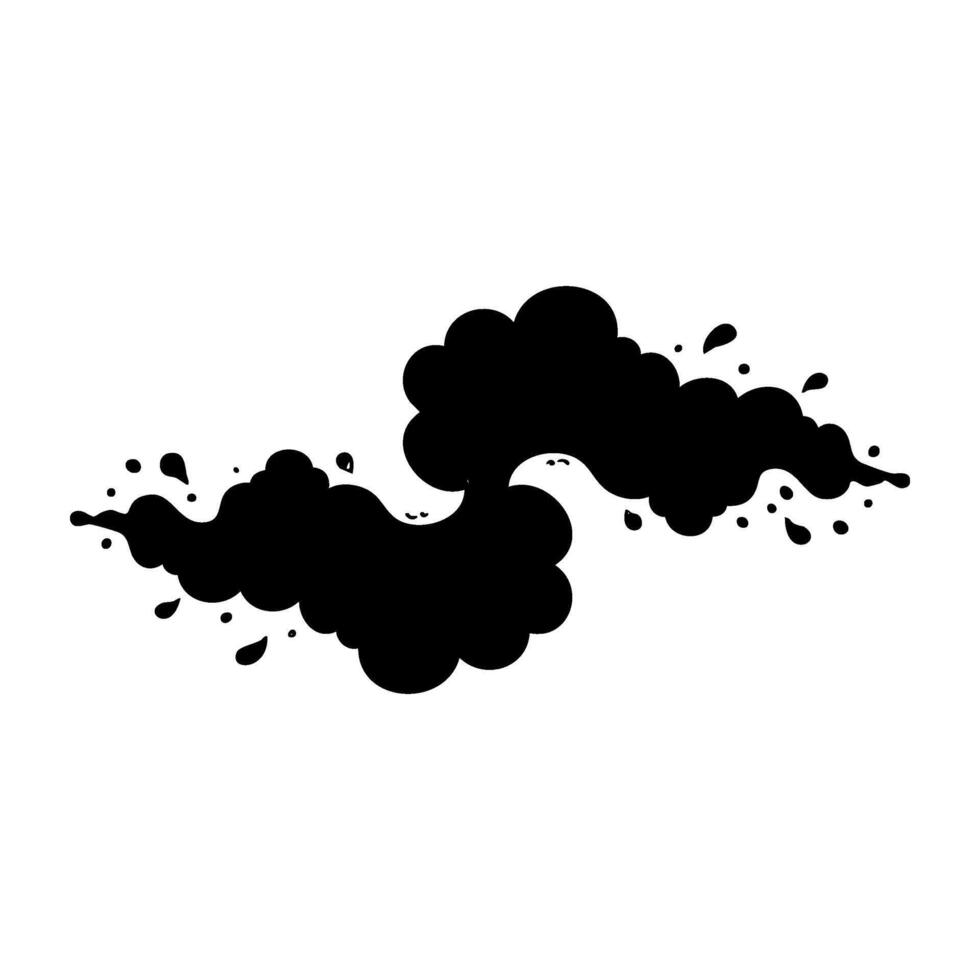 Abstract ink cloud design with fluid shapes and dynamic splatter vector