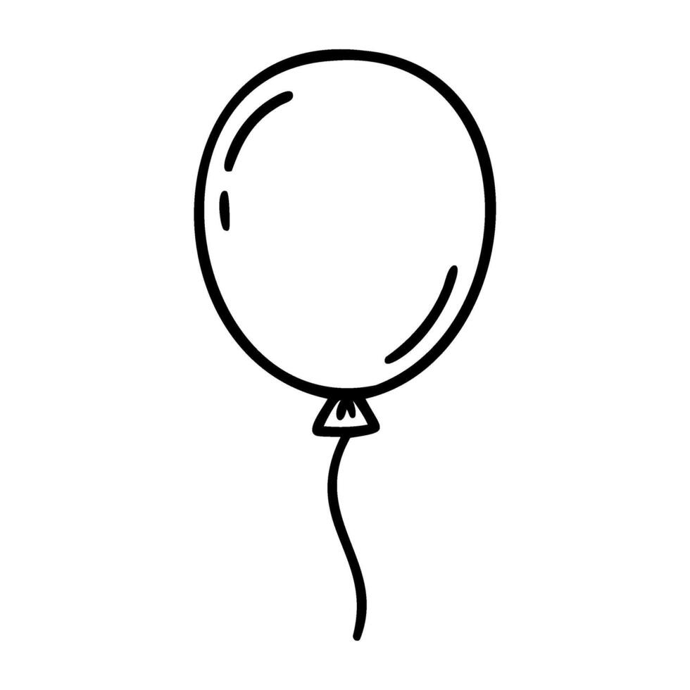 Simple drawing of a balloon with string design vector
