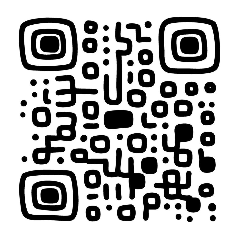 Stylized artistic qr code design in monochrome 68557124