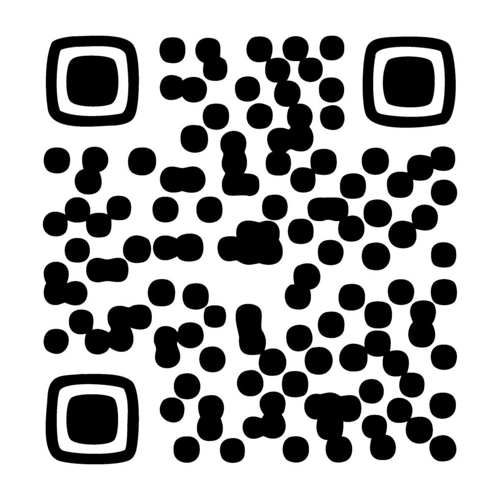 Detailed qr code for scanning and information encoding vector