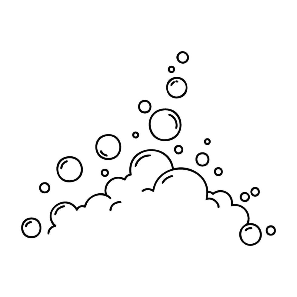 Abstract outline of bubbling foam with various bubble sizes vector