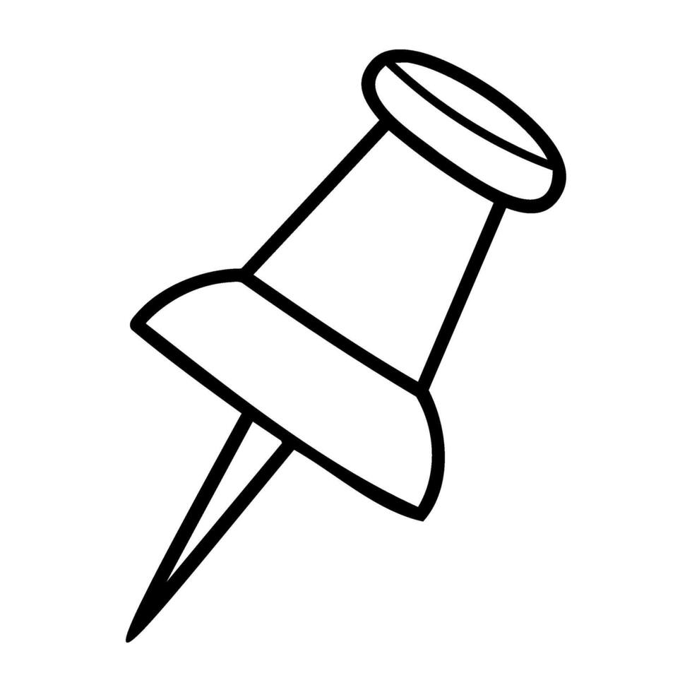 Drawing of a pushpin with simple line art design vector