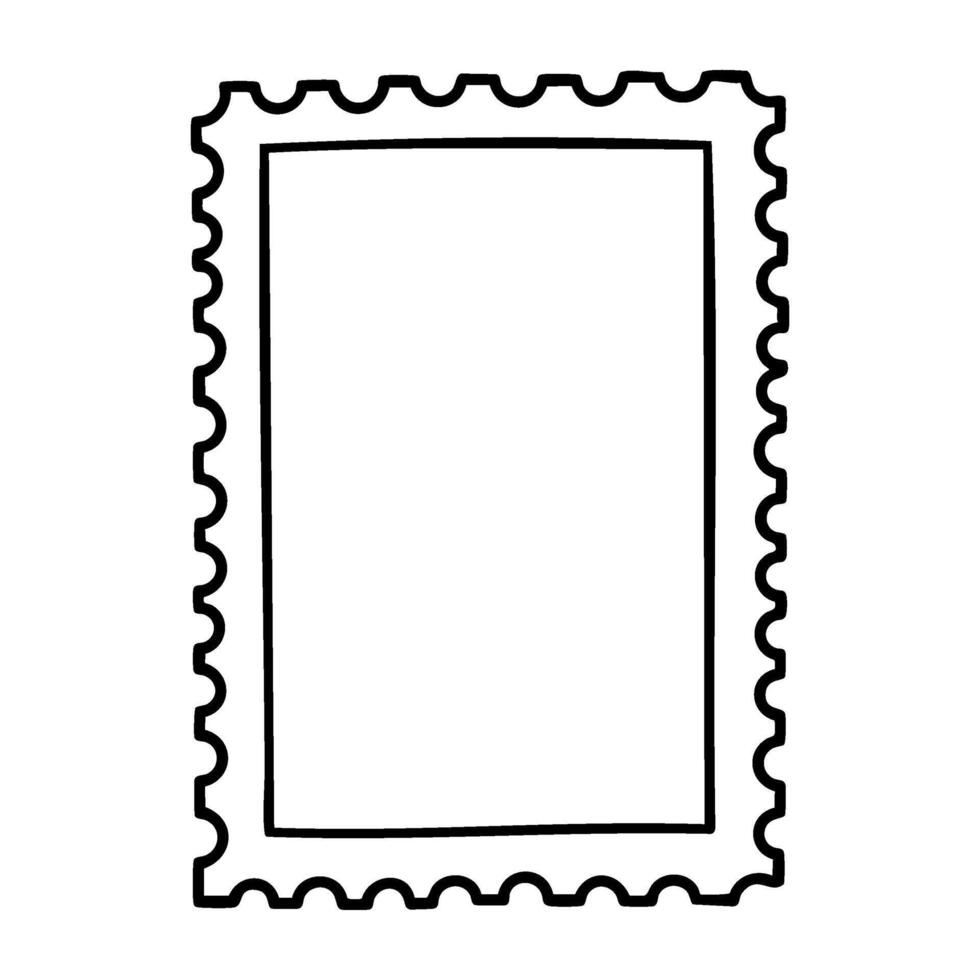Blank postage stamp with wavy border design for customization vector