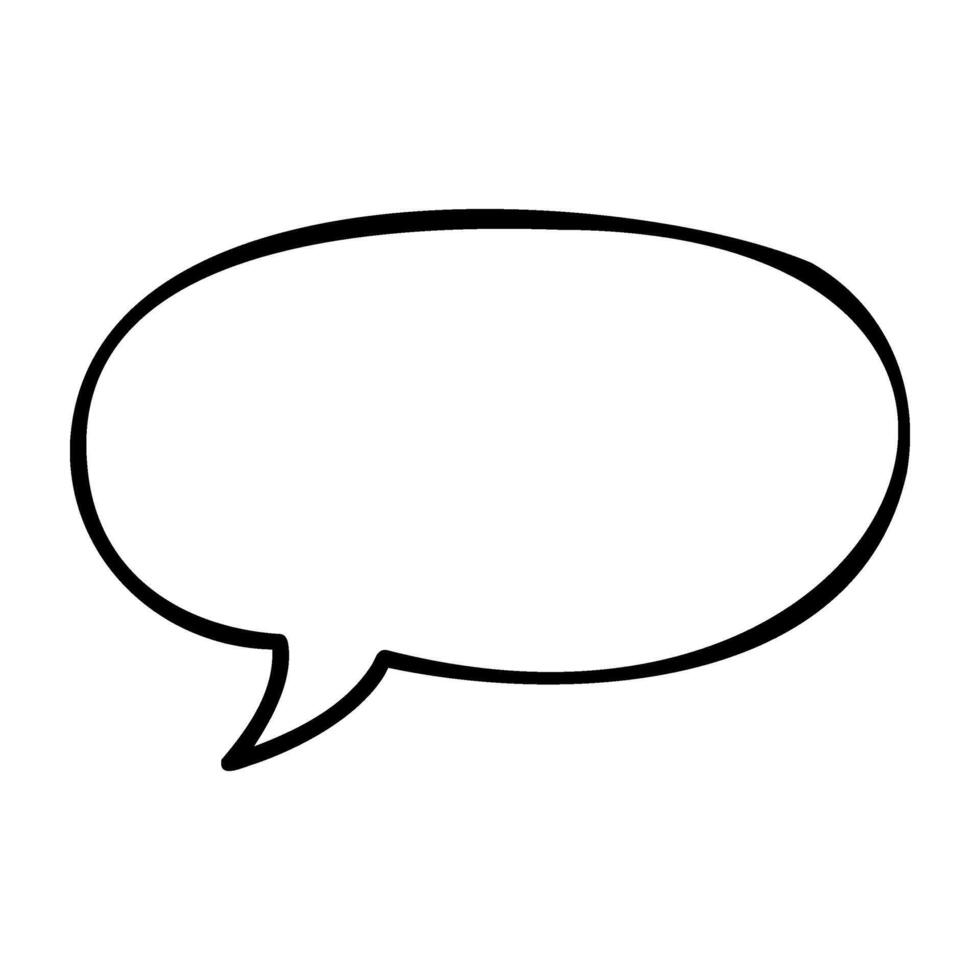 Empty speech bubble outline for text or quote vector