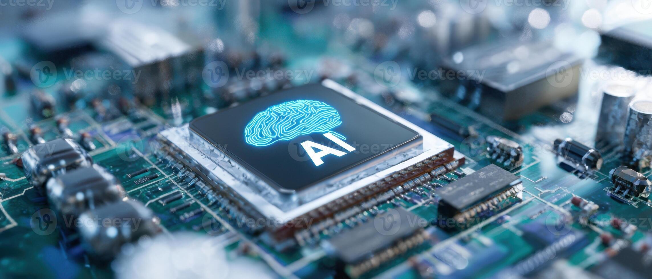 The AI Microprocessor Chip Highlighting Advanced Computing Technology and Intelligent Design photo