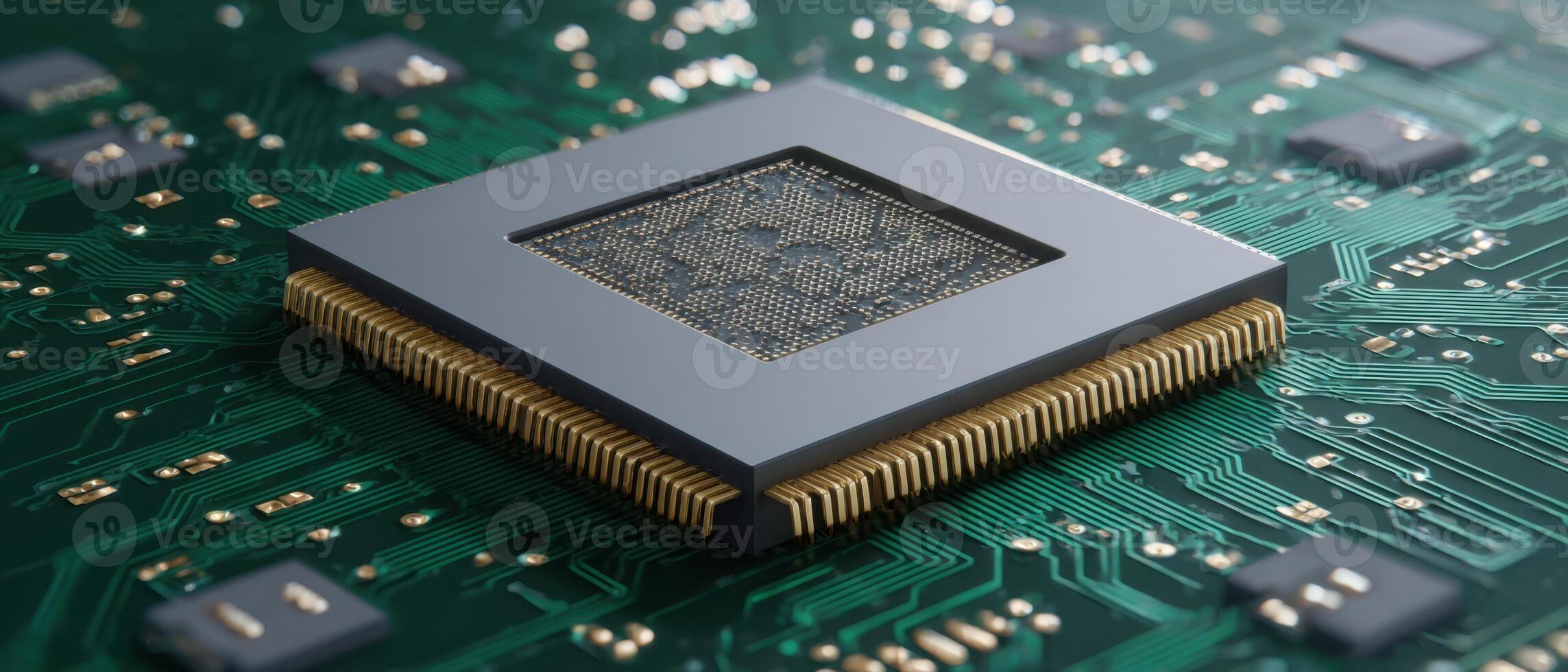 The microchip designed for advanced computing and electronic applications. photo
