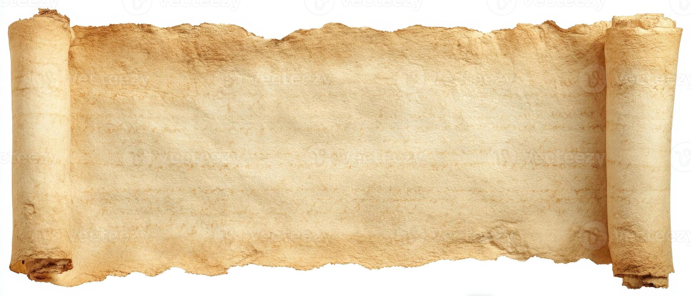 The aged parchment scroll ready for elegant text display or artistic design. photo