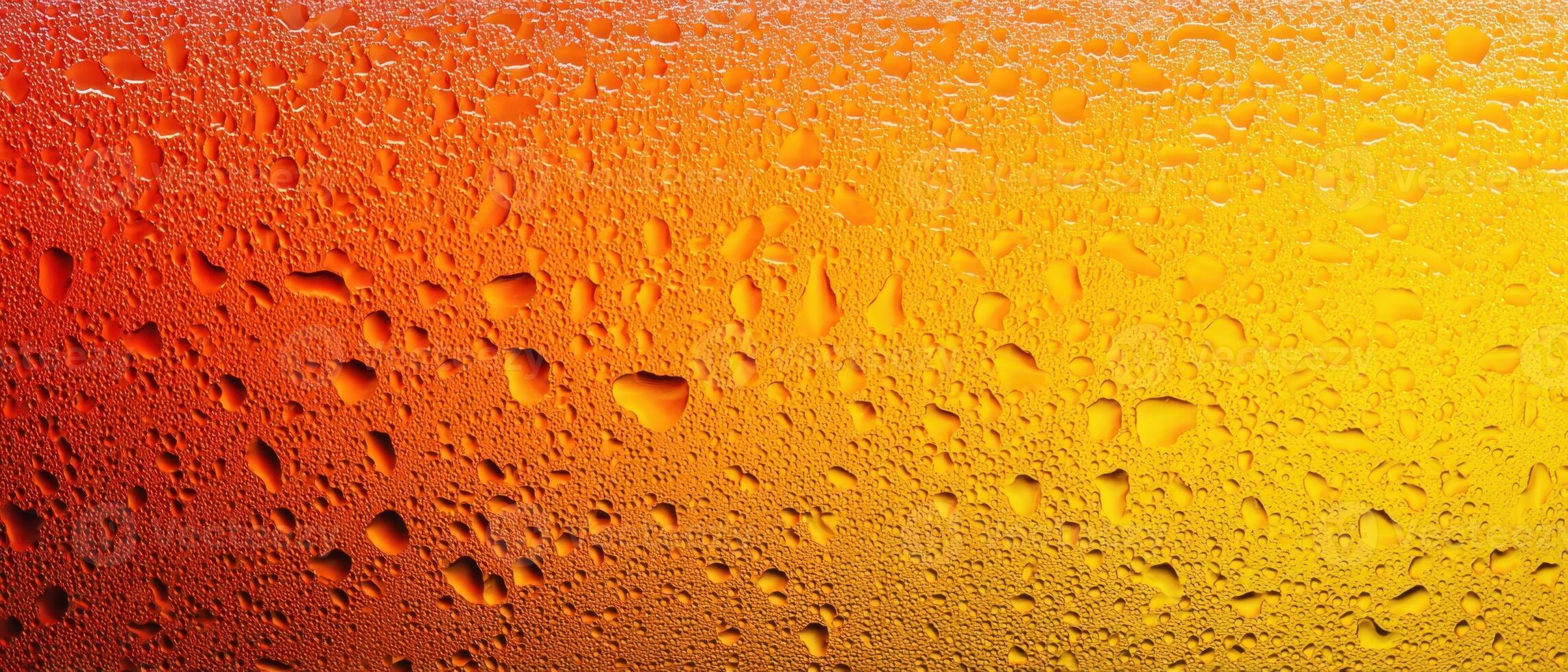 The vibrant surface of condensation on a colorful gradient background. photo