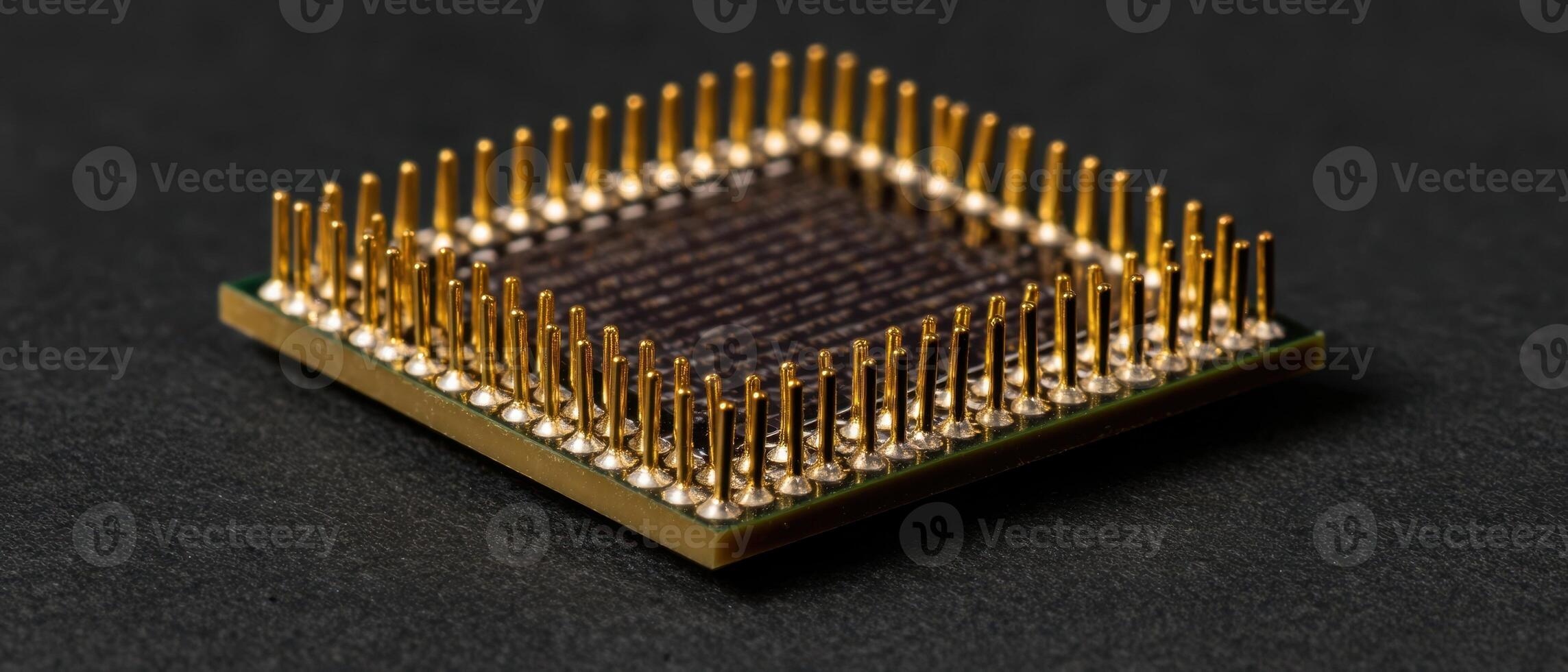 The intricately designed microchip showcasing advanced electronic technology and precision engineering photo