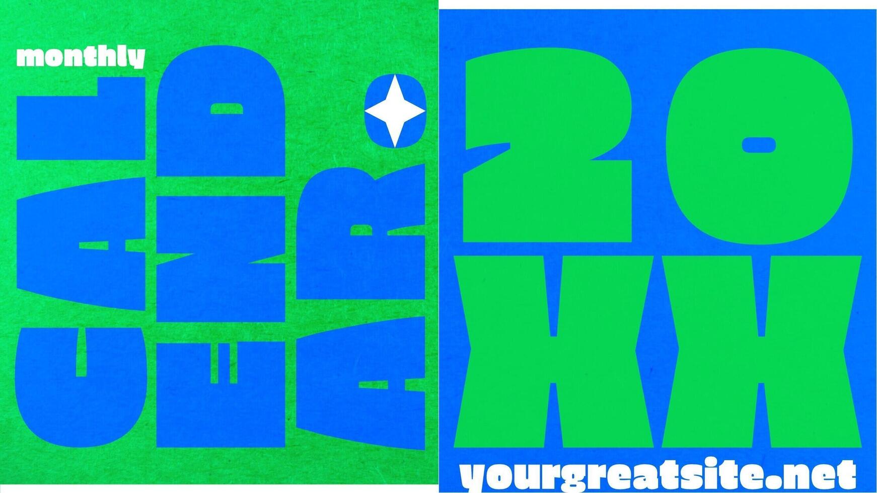 Monthly Calendar with Dual Tone Colors template