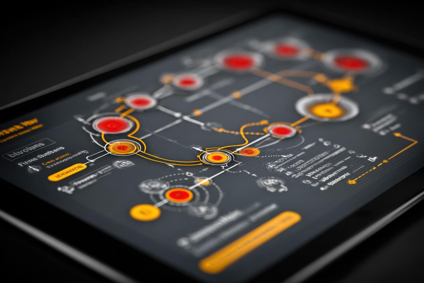 A tablet with a diagram of a network on it photo