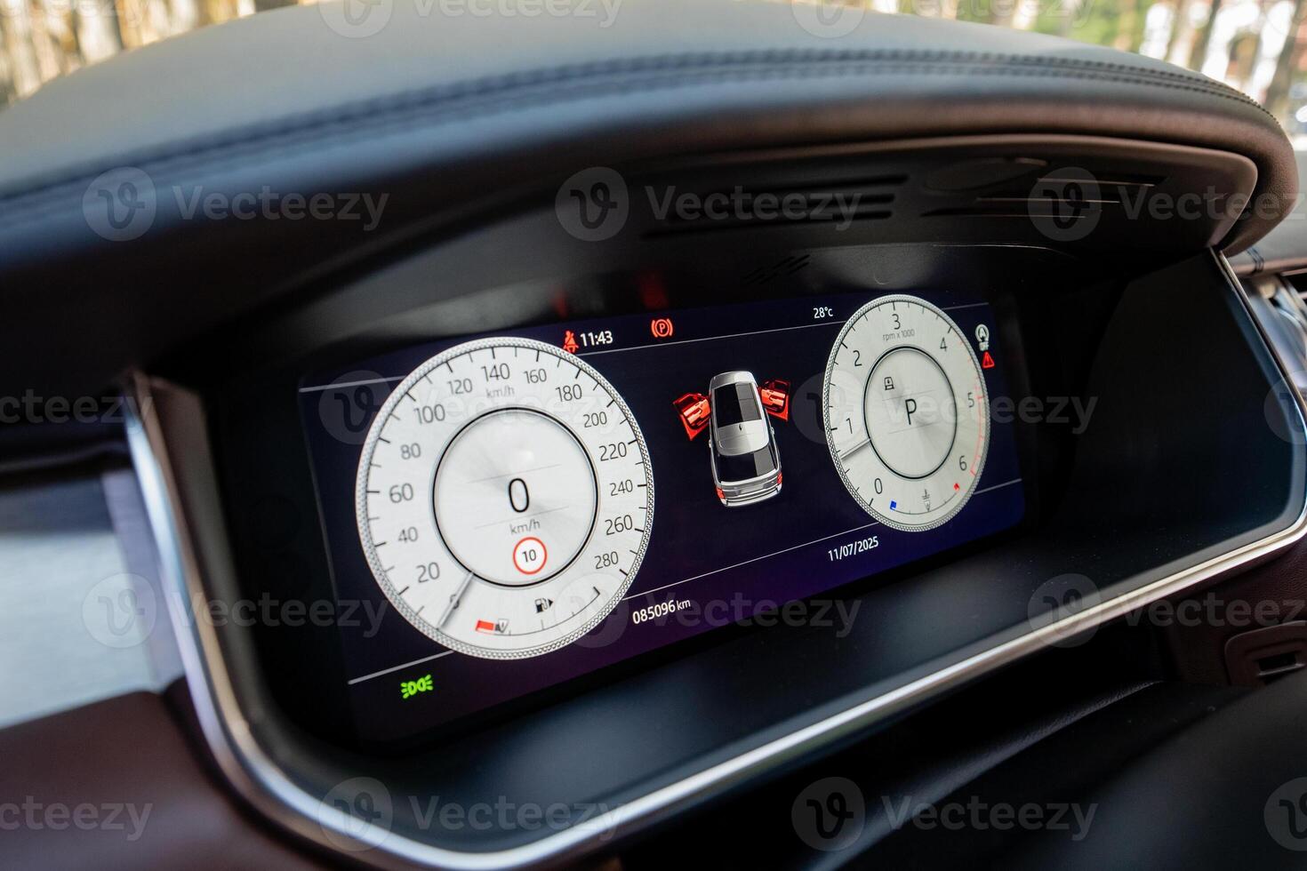 This innovative dashboard highlights modern vehicle design, featuring a cuttingedge speedometer and advanced display technologies to enhance the drivers experience and vehicle functionality photo
