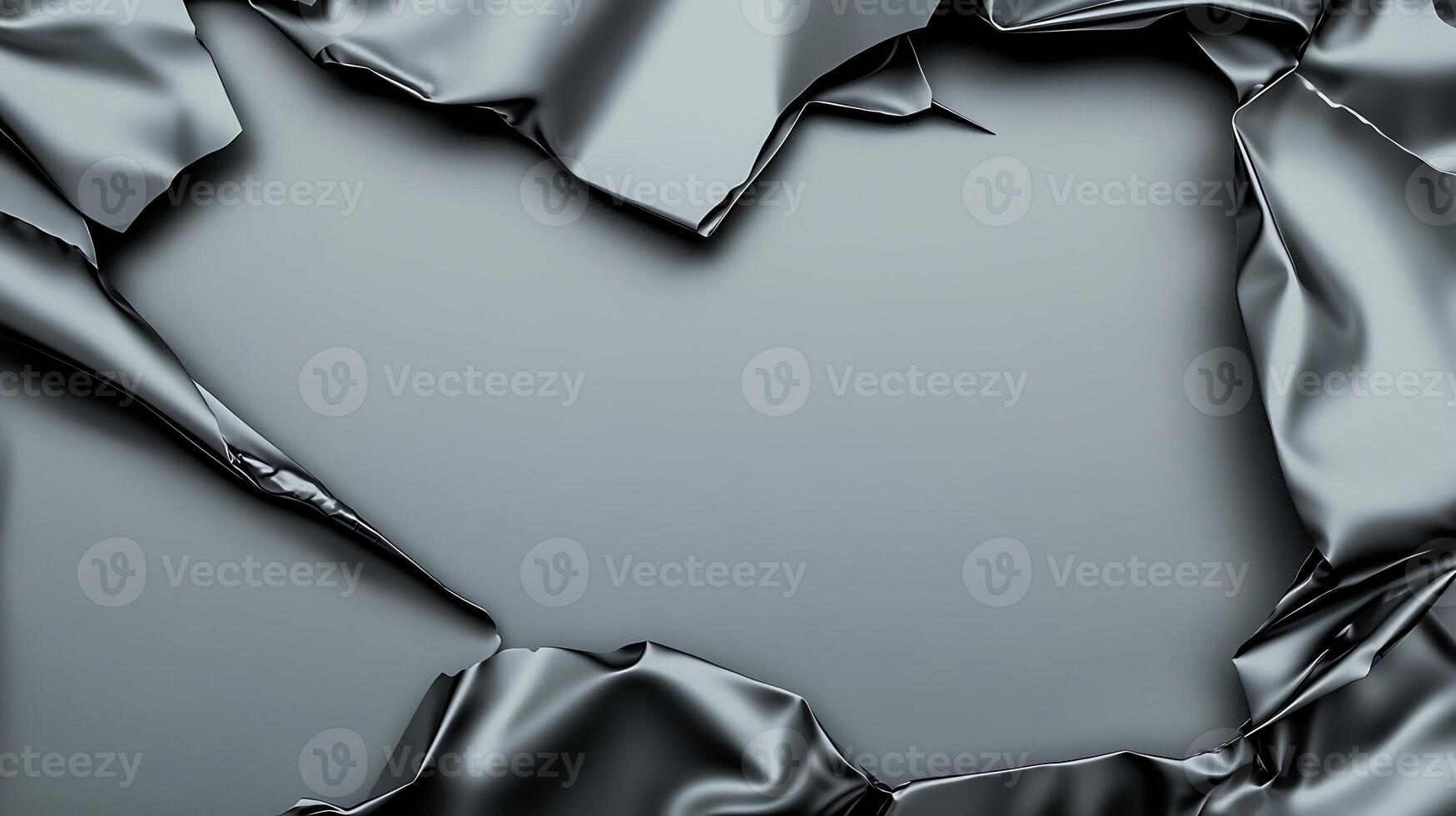 Crumpled Metallic Surface with Torn Edges, Creating an Abstract Frame Effect photo