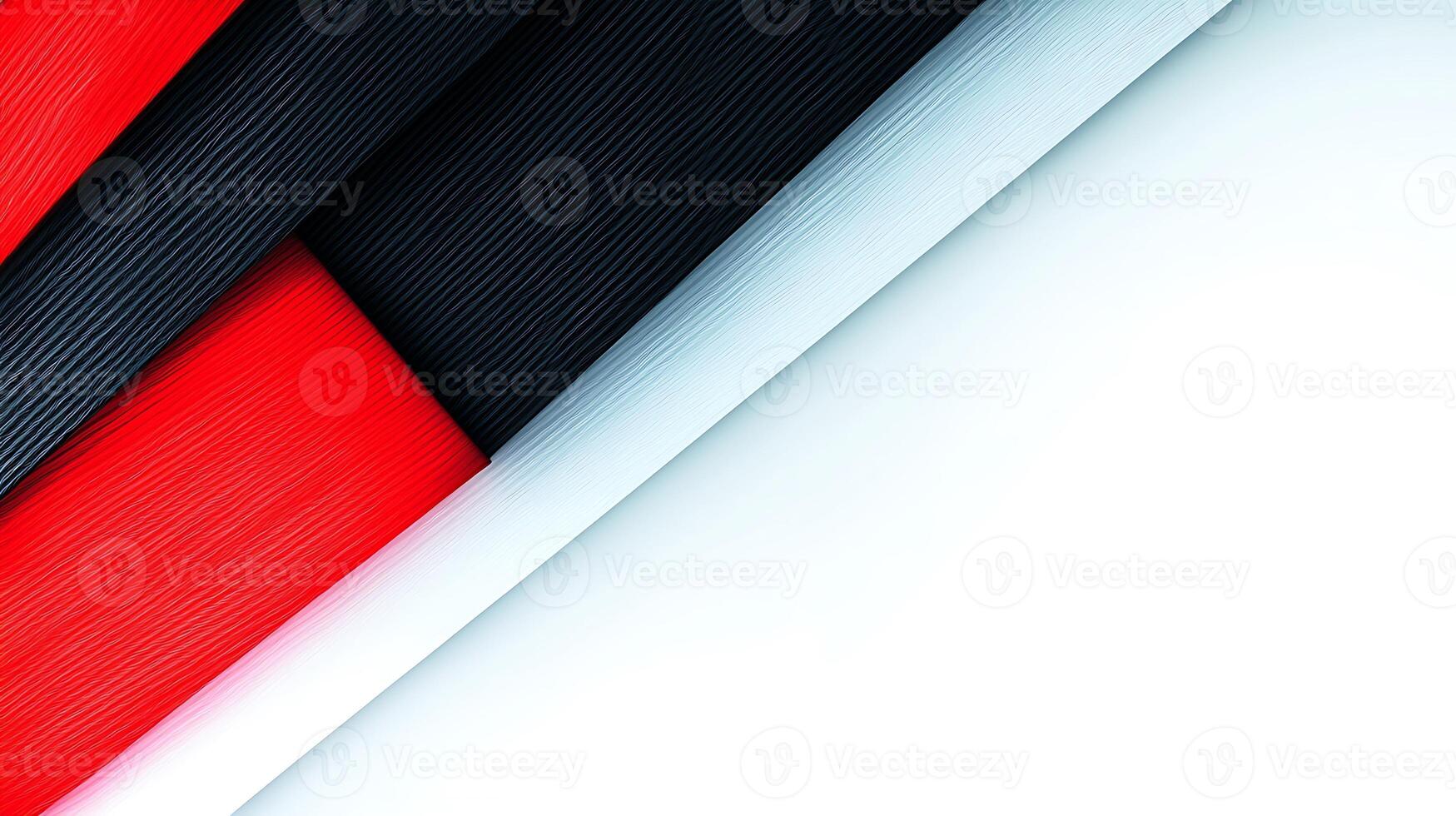 Abstract composition of red, black, and white geometric shapes creating a modern design photo