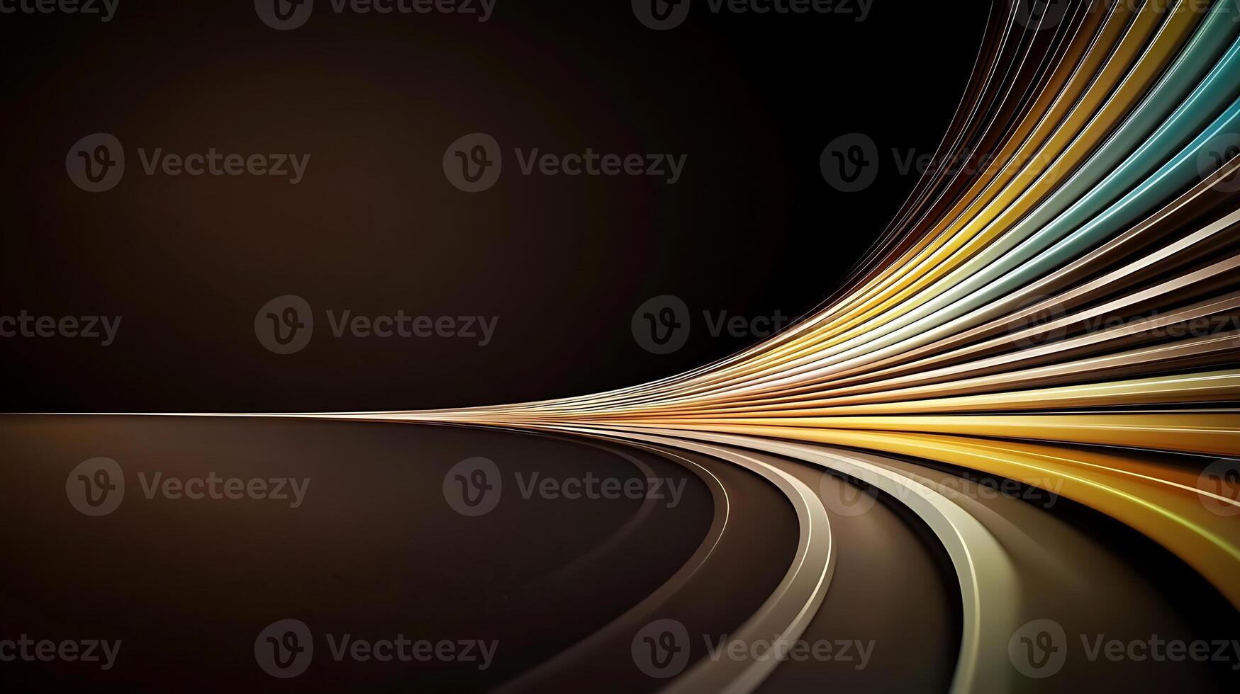Abstract flowing lines in warm colors against a dark background, creating a sense of movement photo