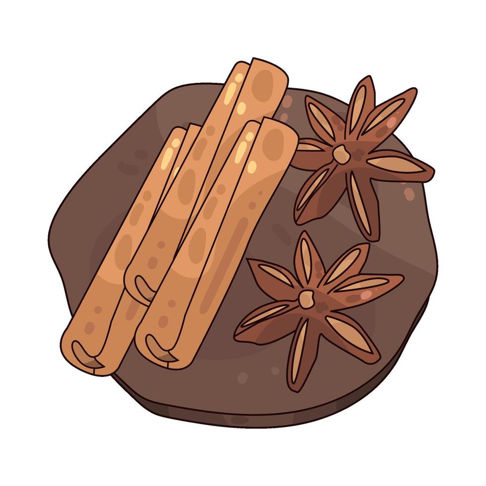 anise and cinnamon vector