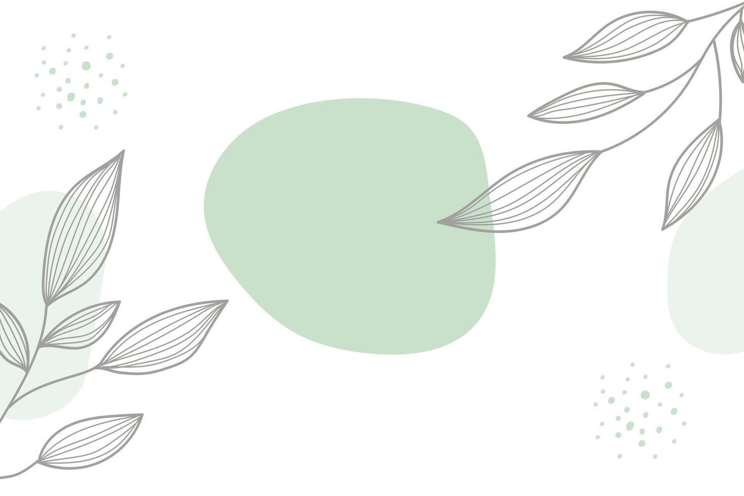 Minimal nature leaves abstract background with black leaves line art located on the sides of the template background vector