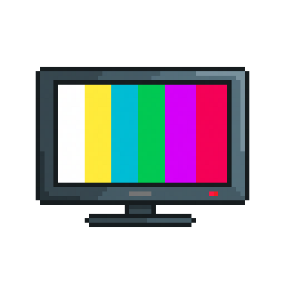 Pixel art of a flat-screen TV with no signal png